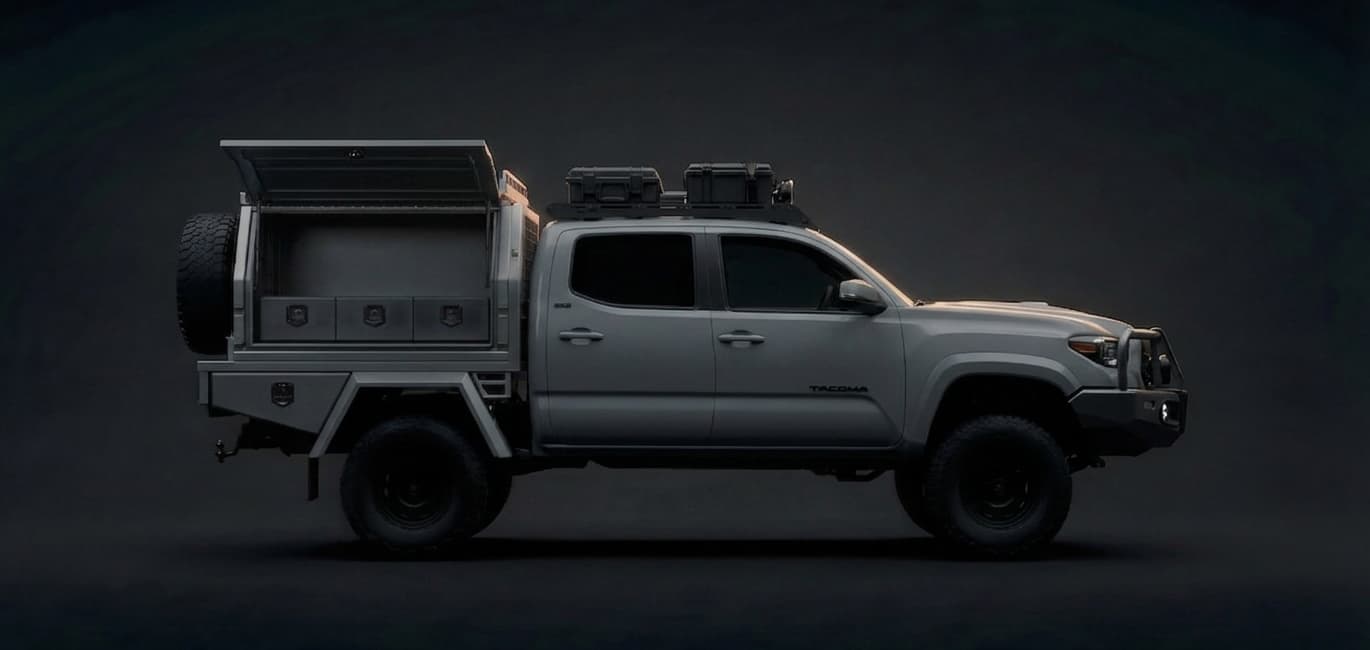 Tacoma with professionally installed UTE tray side profile