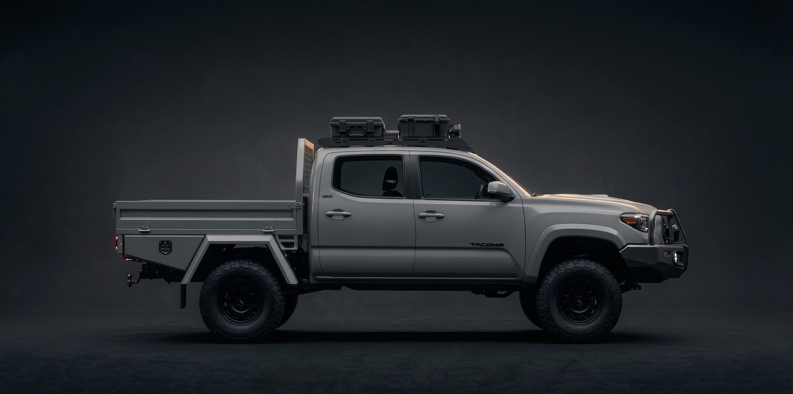 Tacoma with aluminum UTE tray installed